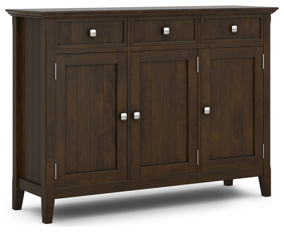 Acadian SOLID WOOD Wide Entryway Storage Cabinet, Brown