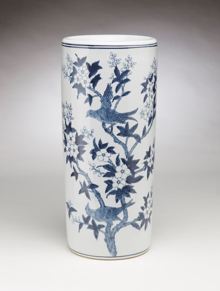 Blue and White Umbrella Stand