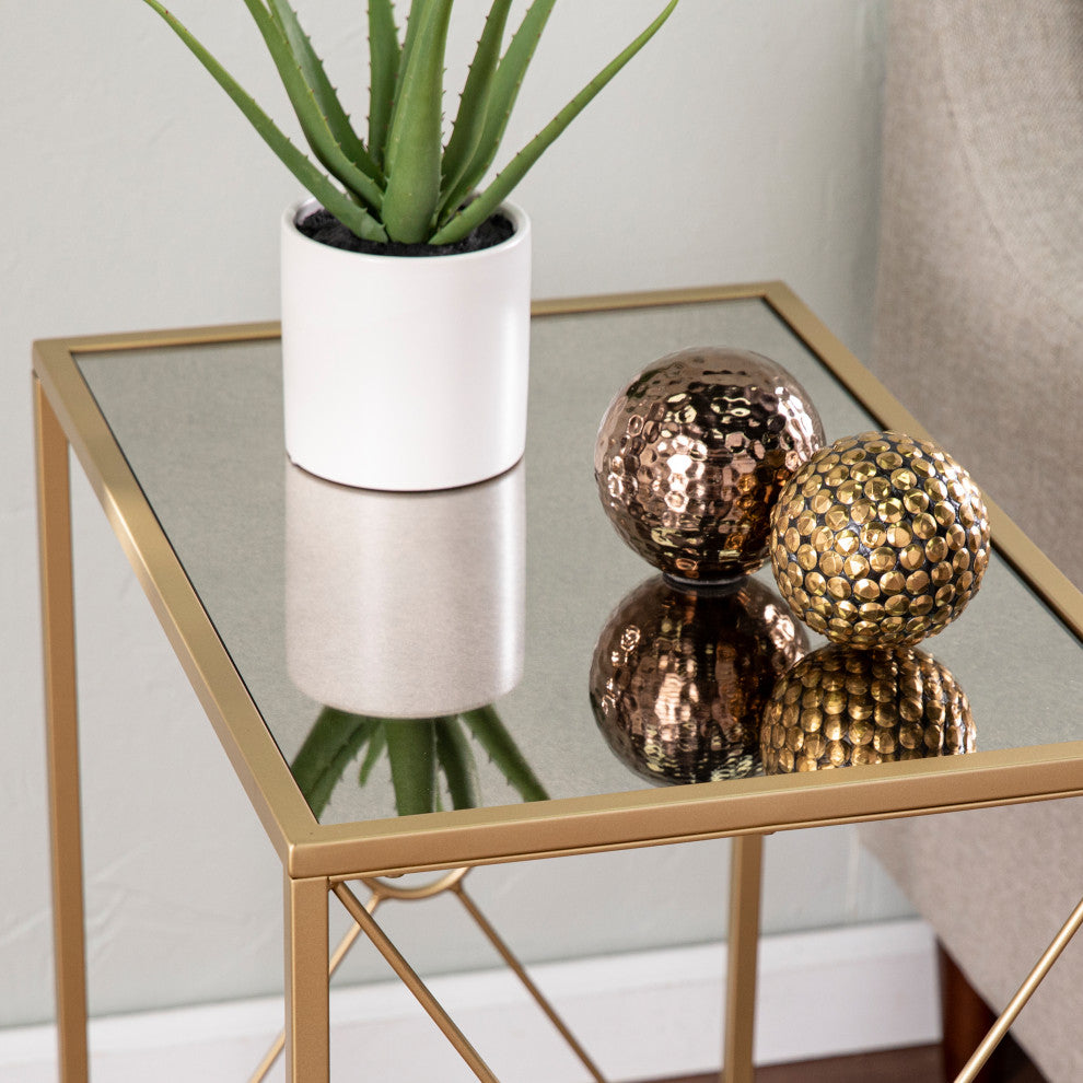 Fanning Mirror-Top End Table