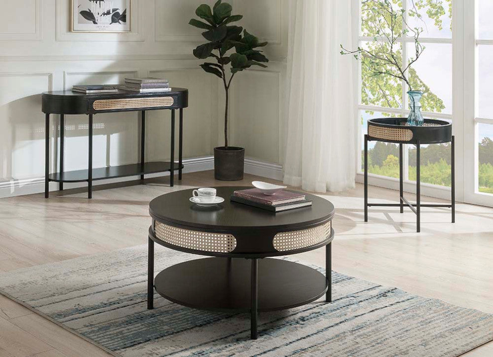 Lv01076 Coffee Table, Black Finish, Colson, 1-Piece/1Ctn