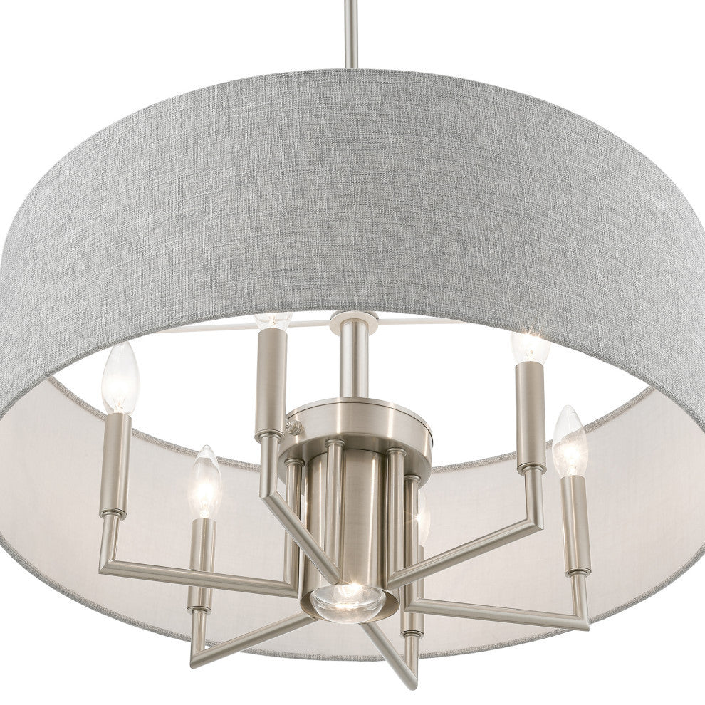 Dakota 7 Light Brushed Nickel Pendant Chandelier