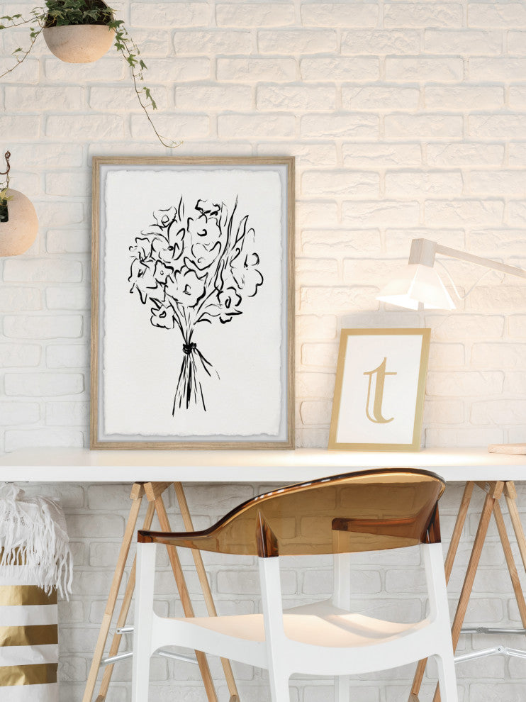 "Hand-Tied Flowers" Framed Painting Print, 12x18
