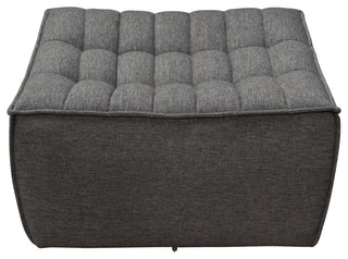 Marshall Scooped Seat Ottoman in Grey Fabric