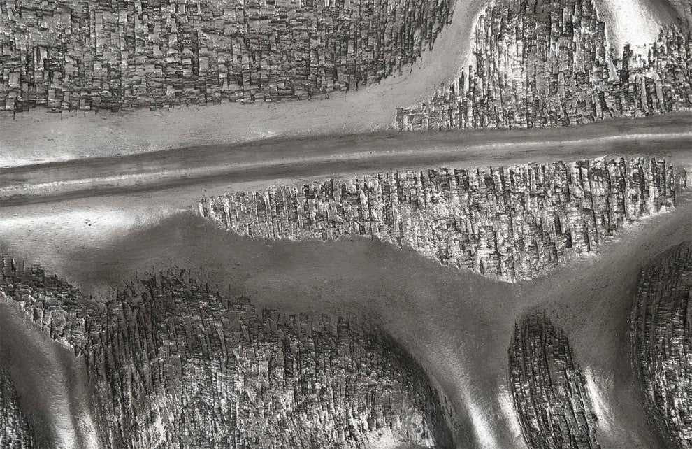 Petiole Wall Leaf, Silver, Large, Version B