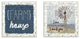 Grateful Thankful Blessed Farm House White Brick 2-Piece Wall Art Set, 12"x12"