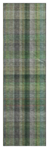 Premium Machine Washable Mayfield AMF548 Green 2'3" x 7'6" Runner Rug