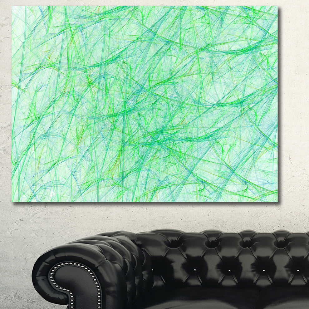 Clear Green Veins of Marble, Oversized Abstract Canvas Art Print, 60x40