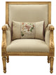 ACME Daesha Accent Chair and Pillow, Fabric and Antique Gold