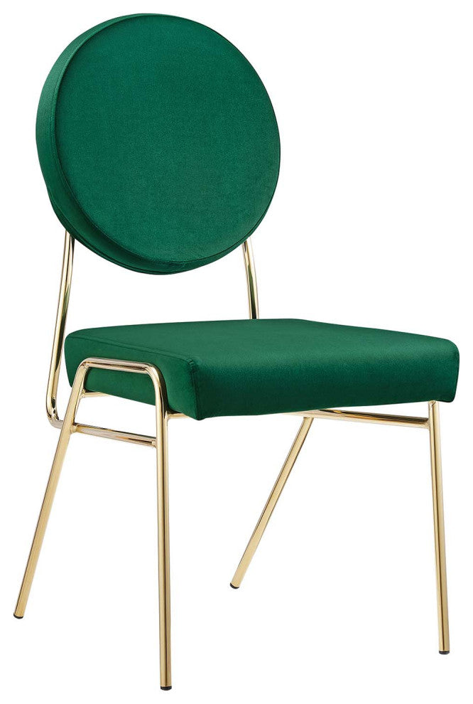 Craft Performance Velvet Dining Side Chair, Gold Green