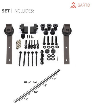 Barn Door 36 x 84 & Hardware | Quadro 4111 White Ash | 6.6FT Rail |