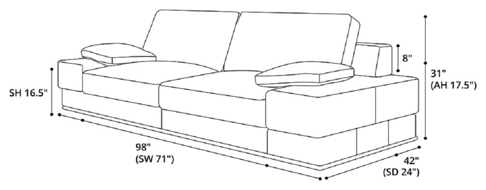 Murray Sofa, Pearl Gray Leather