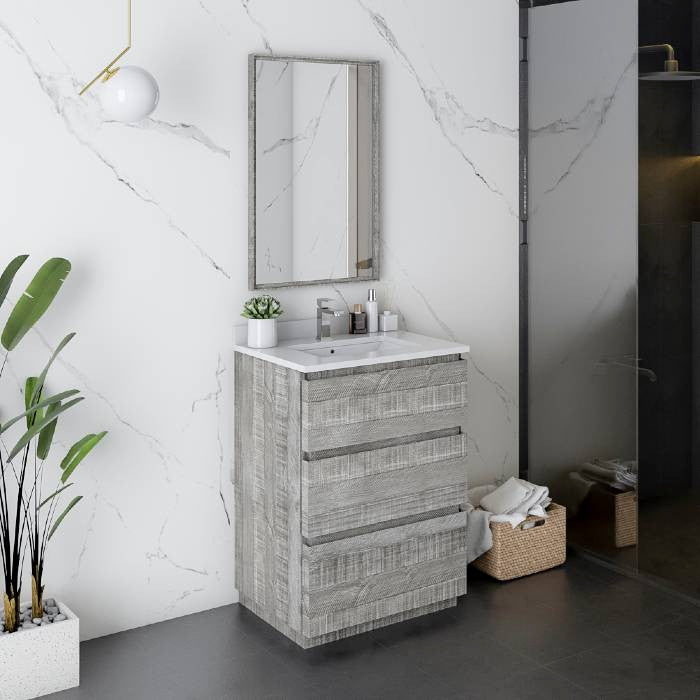 Fresca Formosa Modern 24" Ash Freestanding Vanity Set