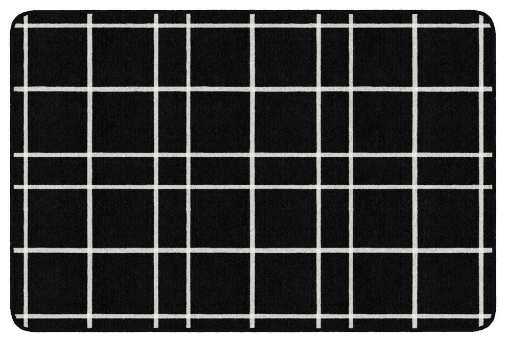 Flagship Carpets VA1816-22FS 4'X6' Black Check Educational Rug