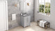 Cade Transitional 24" Grey Bathroom Vanity, Boulder Cultured Marble Vanity Top