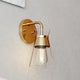 Harper Gold Brass Mid-Century Modern Bathroom Vanity Fixture Clear Glass, 1-Light