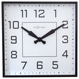 Be Square 13.8" White With Black Wall Clock