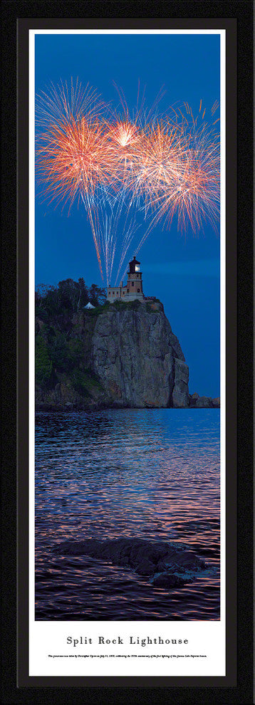Split Rock Lighthouse Panoramic Poster, 100th Panoramic Poster , Select Frame