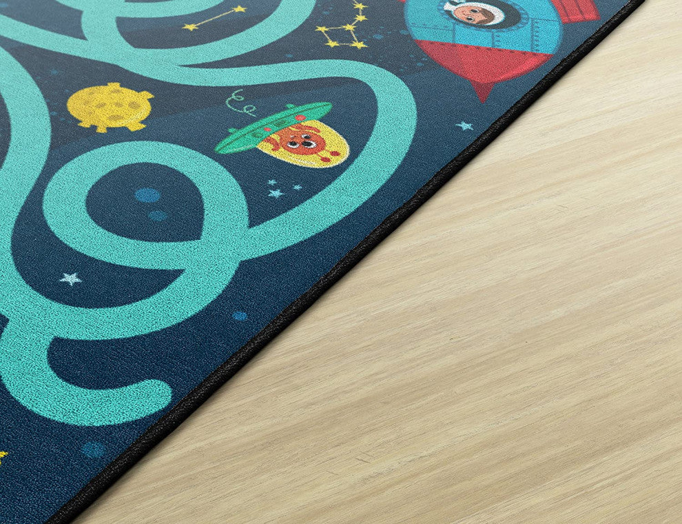 Flagship Carpets CE490-22W 4x6 Space Maze Rectangular Rug