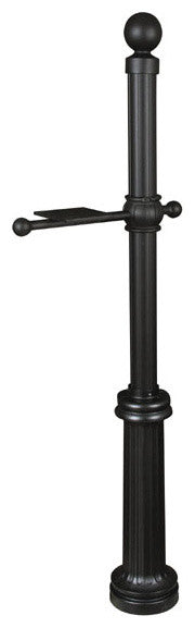 Fresno Direct Burial Mailbox Post with Single Arm, White