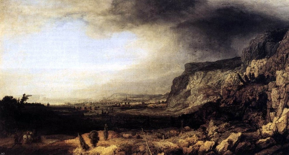 Hercules Seghers Mountainous Landscape Premium Canvas Print