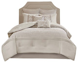 510 Design Ramsey Embroidered 8 Piece Comforter Set, Neutral, King