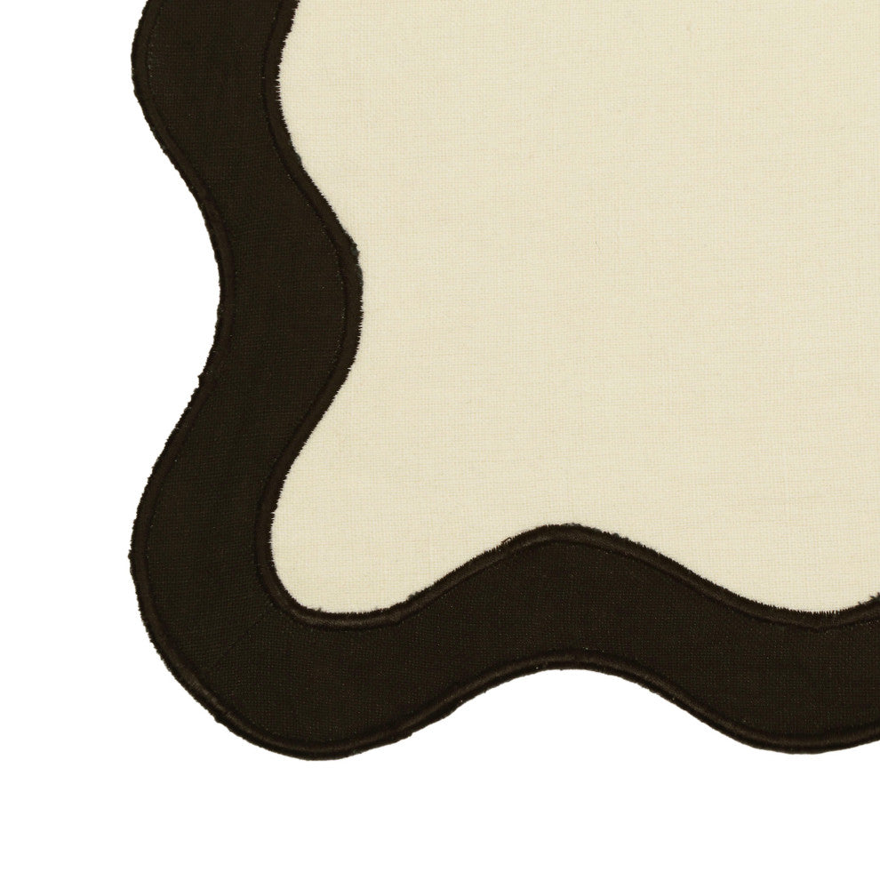 TOV Wavy Challah Cover, Cream & Black, Wavy