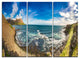 "Arctic Sea and Coastline Panoramic View" Metal Wall Art, 3 Panels, 36"x28"
