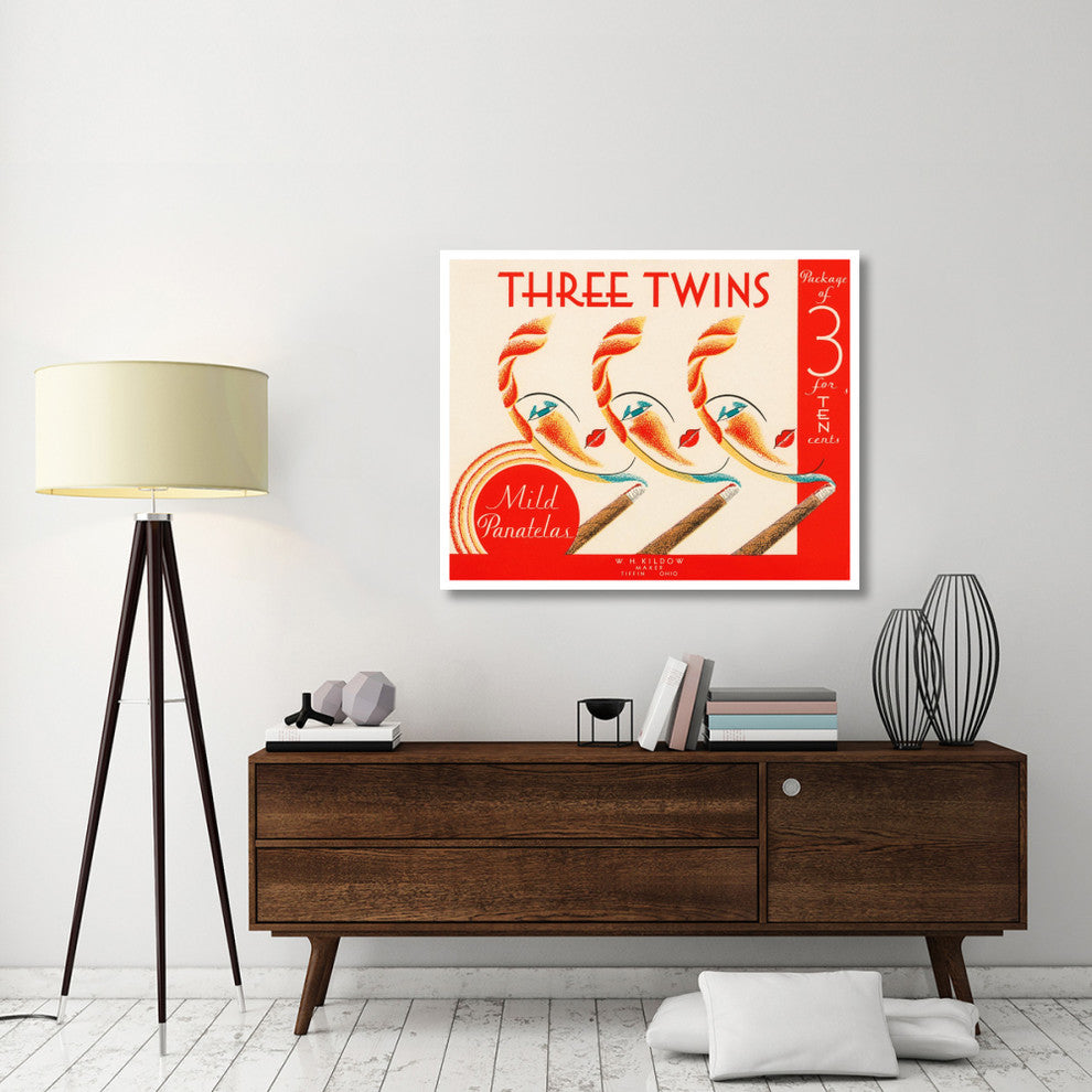 "Three Twins Mild Panatelas" Digital Paper Print by Retrolabel, 46"x37"