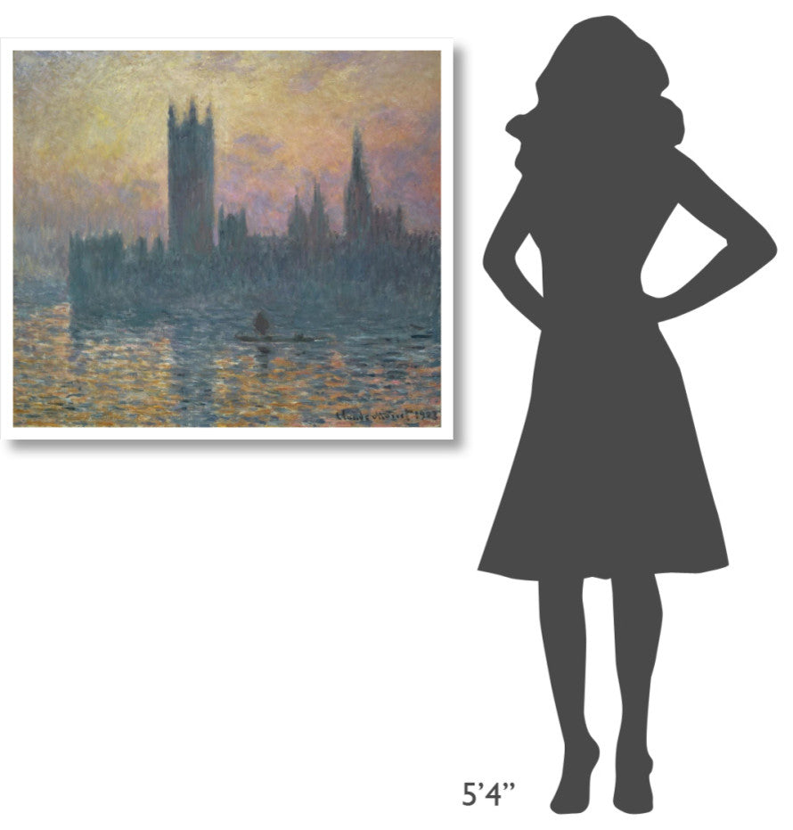 "The Houses of Parliament, Sunset, 1903" Print by Claude Monet, 38"x34"