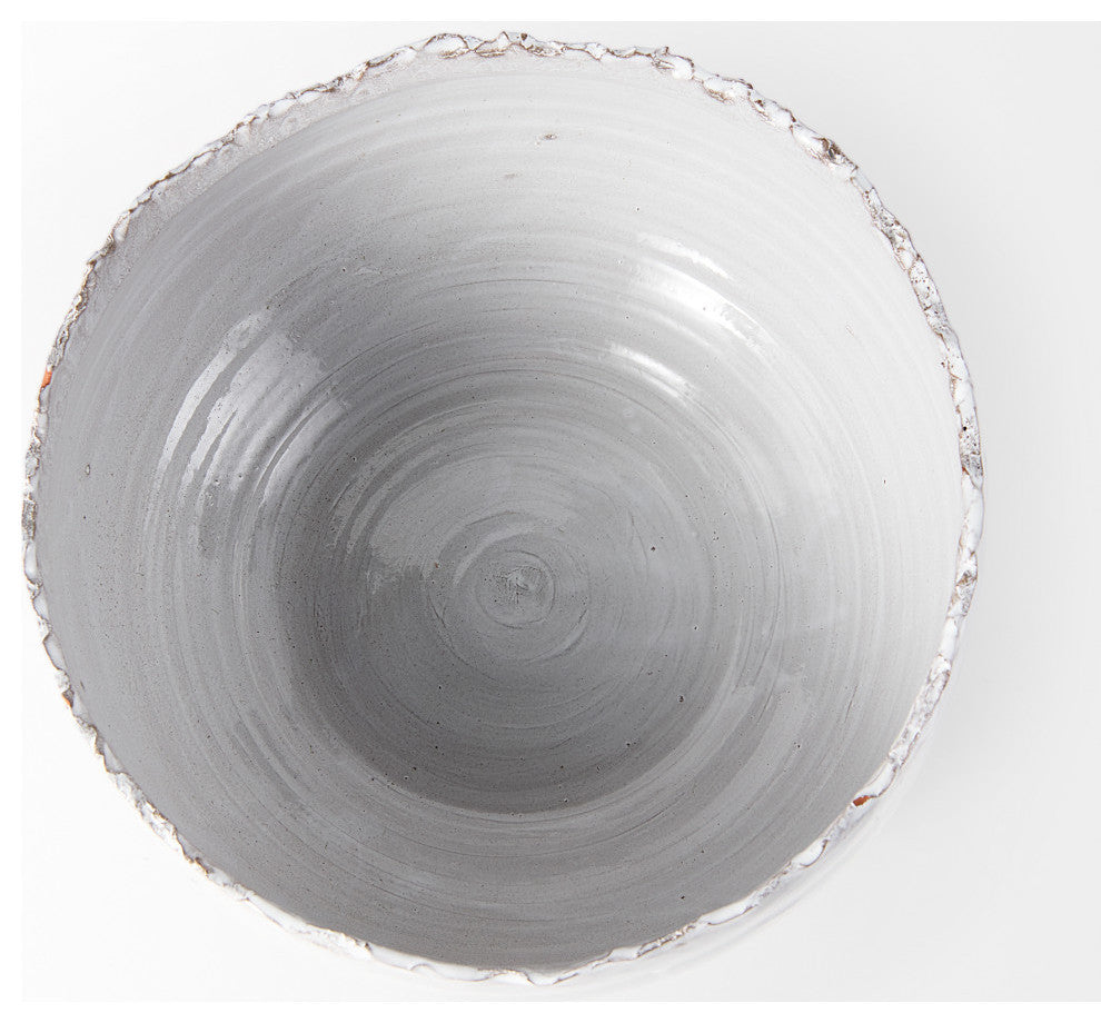Larsen 13Lx13W White Ceramic Large Decorative Bowl