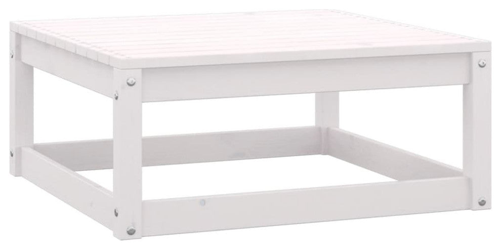 vidaXL 3 Piece Patio Lounge Set With Cushions White Solid Pinewood