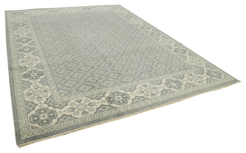 Rug N Carpet - Hand-Knotted Oriental 8' 10" x 11' 8" Soft Grey Oushak Rug