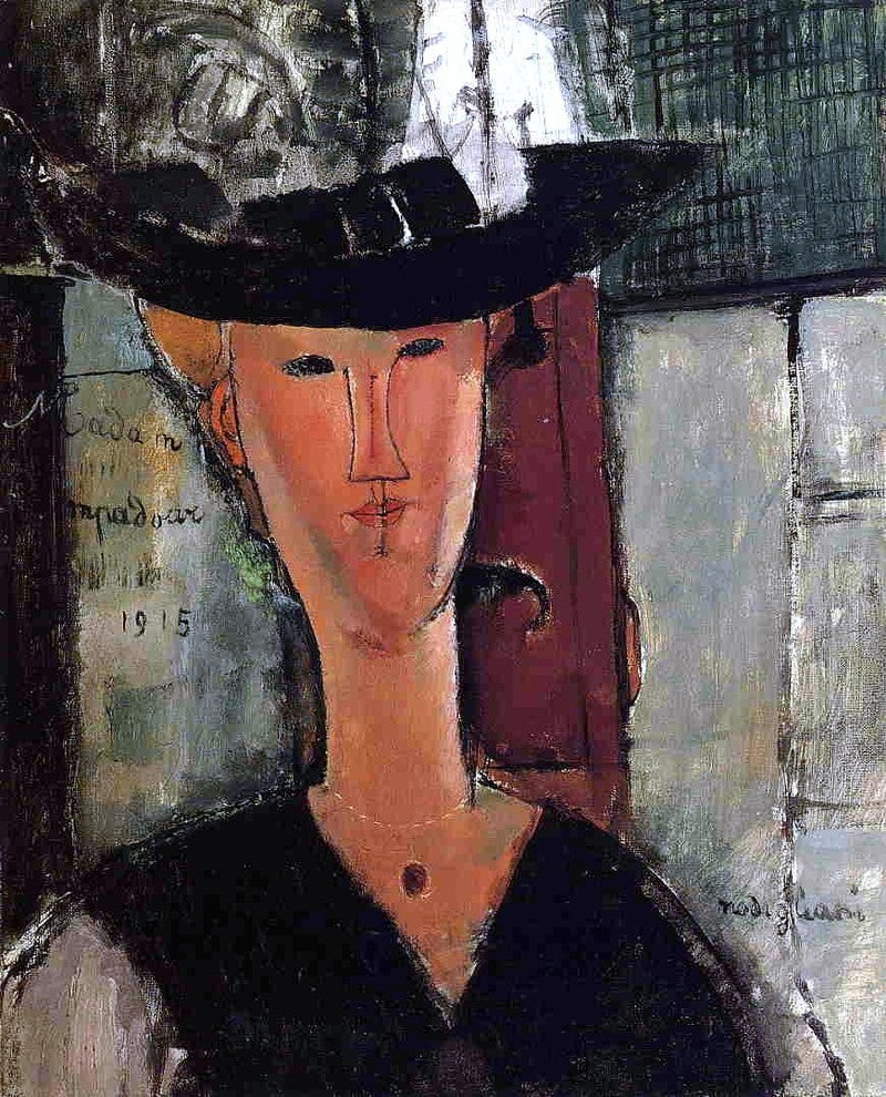 Amedeo Modigliani Madame Pompadour, Gallery Wrapped Canvas Print, 20"x25"