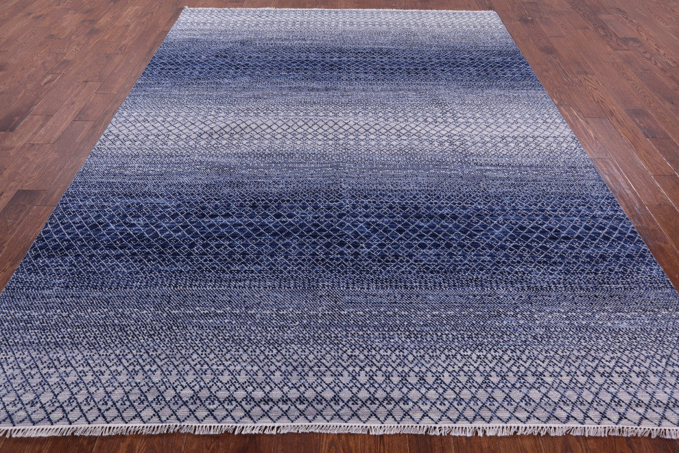 8' 1" X 10' 4" Savannah Grass Hand Knotted Wool Rug - Q13256