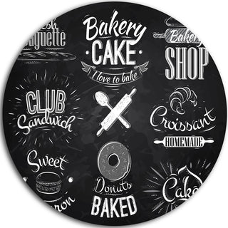 Bakery Characters, Digital Art Large Disc Metal Wall Art, 23"