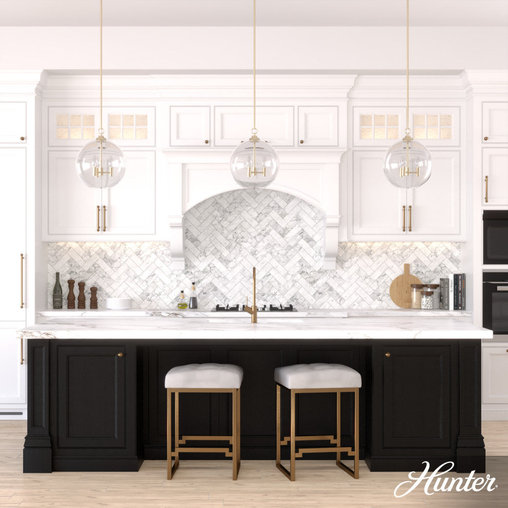 Hunter High Oaks Palm Gold 3 Light Pendant Ceiling Light