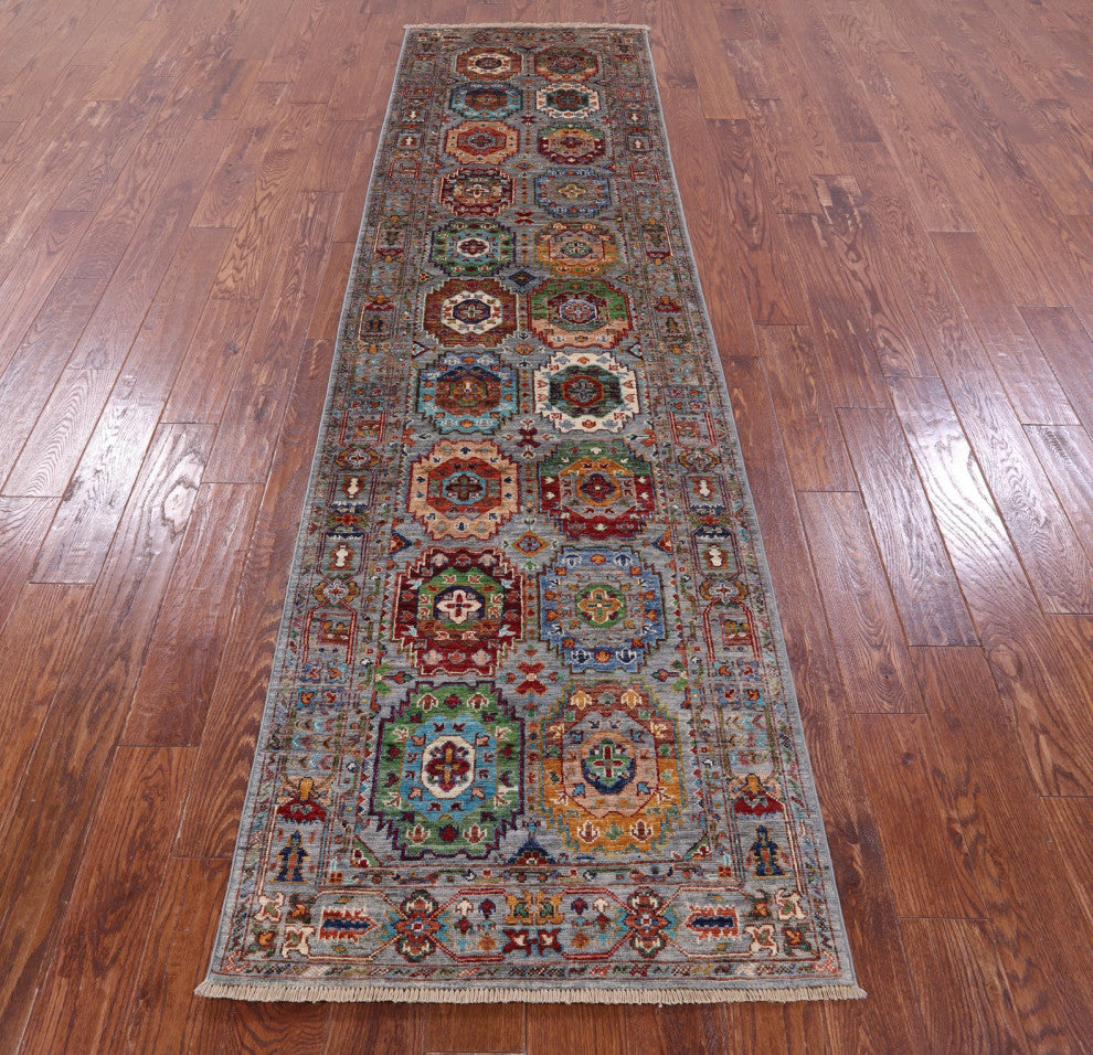 Runner Fine Turkmen Handmade Wool Rug 2' 9" X 10' 3" - Q12162