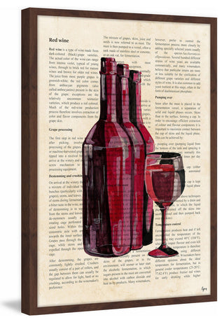 "Red Wine History" Framed Painting Print, 16"x24"