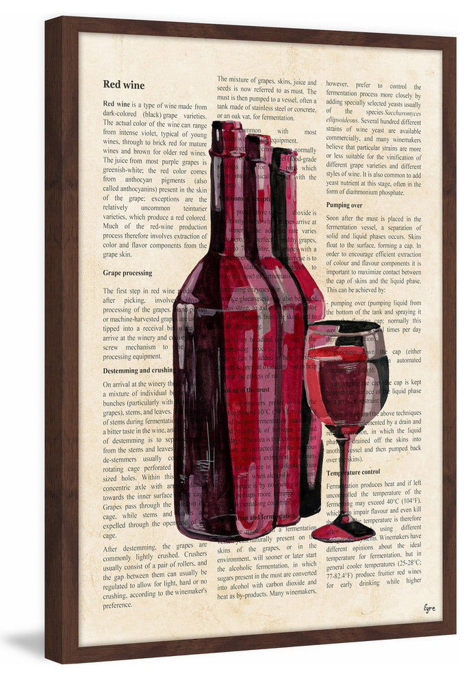 "Red Wine History" Framed Painting Print, 16"x24"