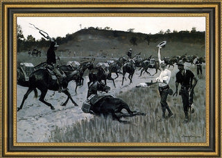 Frederic Remington Battle of San Juan Framed Premium Canvas Print, 18"x27"