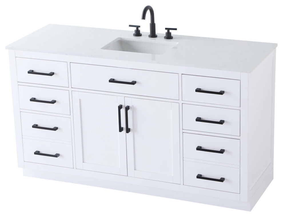 Home Living 60" Single Bathroom Vanity, White