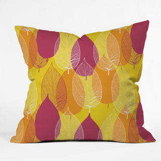 Aimee St Hill Big Leaves Yellow Throw Pillow, 18"x18"