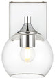 1 Light Chrome And Clear Bath Sconce