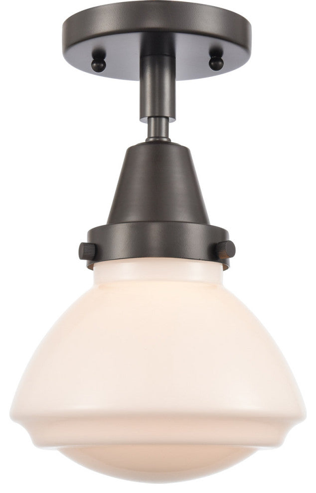 Innovations 447-1C-OB-G321 Olean 1 Light 6.75" Flush Mount, Oil Rubbed Bronze