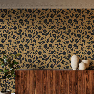 Dancing Pansy Peel and Stick Wallpaper by She She Camel 28 sq ft
