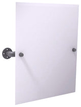 Pipeline Frameless Rectangular Wall Mounted Tilt Mirror, Matte Gray