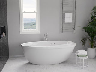Leni 5.9 ft. Jetted Whirlpool Tub With Reversible Drain, White