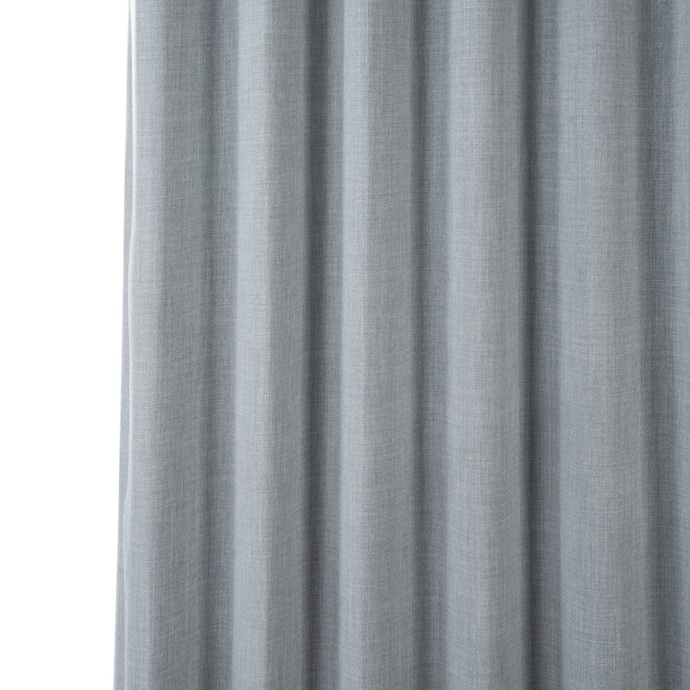 Faux Linen Darkening Curtain Single Panel, Heather Gray, 50"x120"