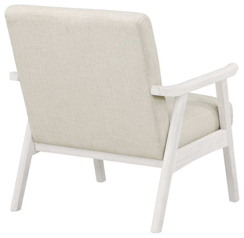 Weldon Armchair, Linen Fabric With Antique White Finished Frame