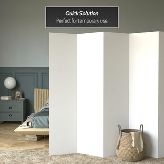 6' Tall White Cardboard Room Divider 5 Panel